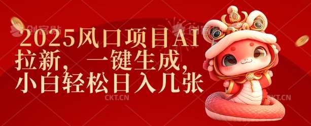 2025风口项目AI拉新，一键生成，小白轻松日入几张-旺仔资源库