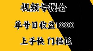 （14183期）视频号掘金，单号日收益1000+，门槛低，容易上手。-旺仔资源库