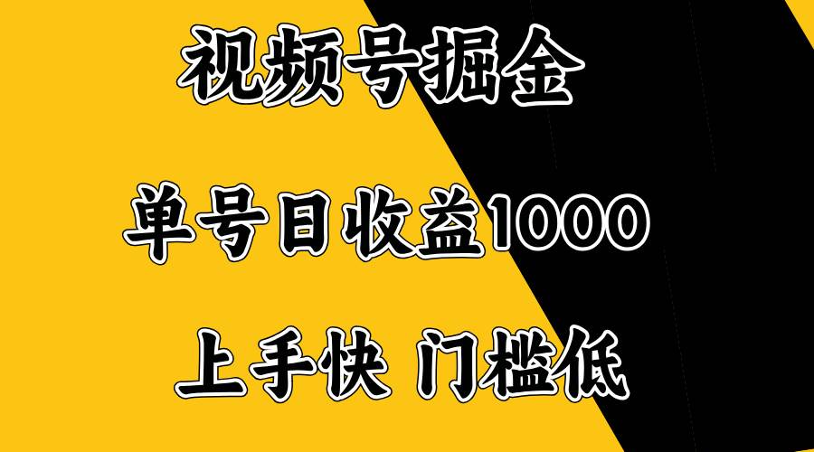 （14183期）视频号掘金，单号日收益1000+，门槛低，容易上手。-旺仔资源库
