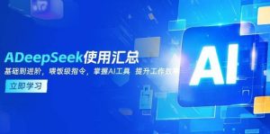 DeepSeek使用汇总，基础到进阶，提示词技巧，掌握AI工具 提升工作效率-旺仔资源库