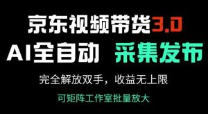 京东视频带货3.0，Ai全自动采集+自动发布，完全解放双手，收入无上限-旺仔资源库