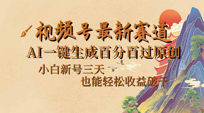 （14363期）视频号最新爆火赛道，AI一键生成百分百过原创，小白新号三天，也能轻松…-旺仔资源库