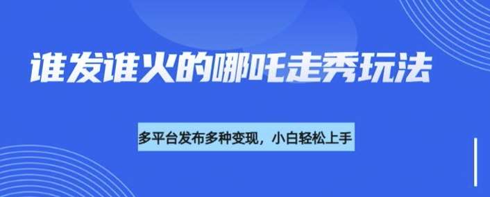 利用deepseek制作谁发谁火的哪吒2人物走秀视频，多平台发布多种变现-旺仔资源库