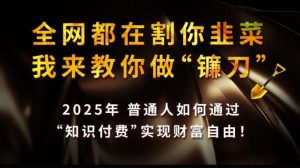 全网都在割你韭菜，我来教你做镰刀,2025普通人如何通过知识付费，实现财F自由【揭秘】-旺仔资源库