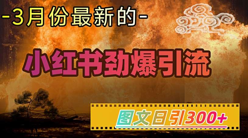 小红书超劲爆引流手段，图文日引300+轻松变现1W-旺仔资源库