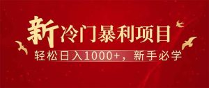 （14495期）全新项目，每天被动收益1000+，长期管道收益！-旺仔资源库