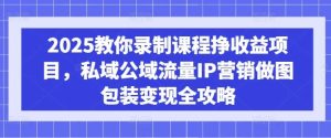 2025教你录制课程挣收益项目,私域公域流量IP营销做图包装变现全攻略-旺仔资源库