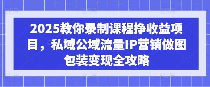 2025教你录制课程挣收益项目，私域公域流量IP营销做图包装变现全攻略-旺仔资源库