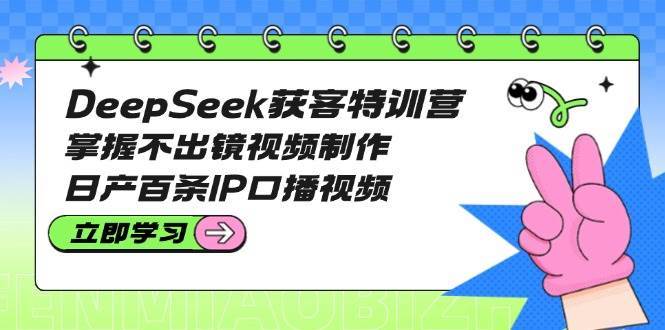 DeepSeek获客特训营：掌握不出镜视频制作，日产百条IP口播视频-旺仔资源库