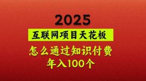 2025项目天花板，普通怎么通过知识付费翻身，年入百个【揭秘】-旺仔资源库