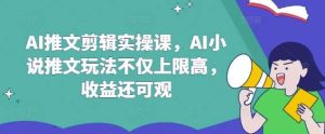 AI推文剪辑实操课，AI小说推文玩法不仅上限高，收益还可观-旺仔资源库