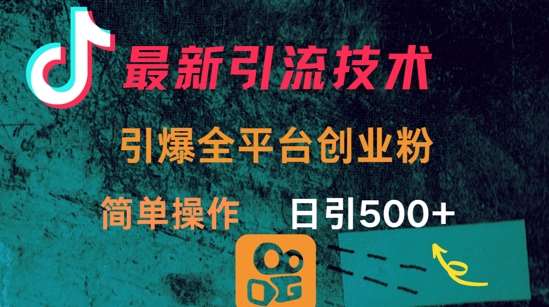 最新引流方法，引爆全平台的一个创业粉，简单操作日引300+-旺仔资源库