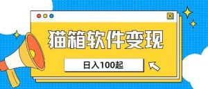 小众AI赛道，猫箱APP挣取收益，上班族专属小项目，日入100-150-旺仔资源库