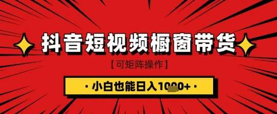 抖音短视频食品橱窗带货，小白轻松上手日入1k+【揭秘】-旺仔资源库