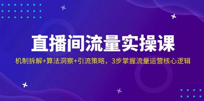 （14122期）直播间流量实操课：机制拆解+算法洞察+引流策略，3步掌握流量运营核心逻辑-旺仔资源库