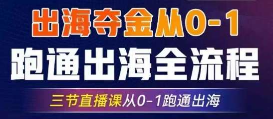 2025出海夺金从0-1跑通出海全流程，三节直播课从0-1跑通出海，教你用AI跑通全流程-旺仔资源库