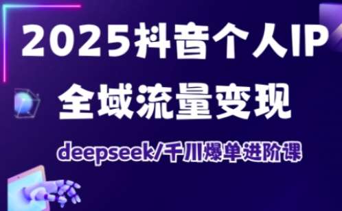 2025抖音个人IP全域流量变现进阶课，deepseek千川爆单进阶课-旺仔资源库