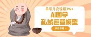 AI国学私域运营模型，单号月变现过W-旺仔资源库