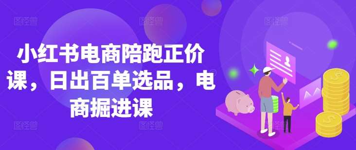 小红书电商陪跑正价课，小红书官方认证电商讲师教学，日出百单选品，电商掘进课-旺仔资源库