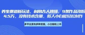 养生赛道新玩法，利用古人跳操，9条作品涨粉4.5W，没有技术含量，新人小白能轻松制作-旺仔资源库