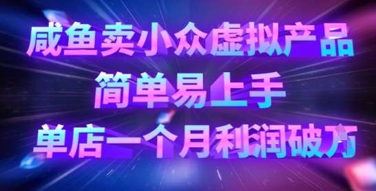咸鱼卖小众虚拟产品，简单易上手，单店一个月利润破W-旺仔资源库