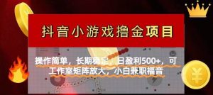 (14290期)【抖音小游戏发行人计划项目】操作简单,长期稳定,日盈利500+,可工作…-旺仔资源库