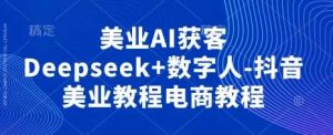 美业AI获客Deepseek+数字人-抖音美业教程电商教程-旺仔资源库