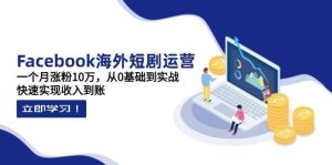 Facebook海外短剧运营：一个月涨粉10万，从0基础到实战，快速实现收入到账-旺仔资源库
