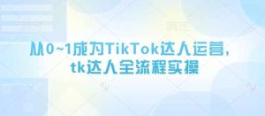 从0~1成为TikTok达人运营，tk达人全流程实操-旺仔资源库