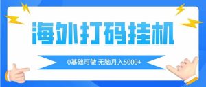 （14449期）海外打码平挂机项目，全自动撸美金，无脑月入5000+-旺仔资源库