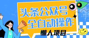 （14454期）懒人项目，多平台操作全自动运行，头条，公众号，下班实操5分钟日入500+-旺仔资源库