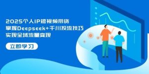2025个人IP短视频带货，掌握Deepseek+千川投流技巧，实现全域流量变现-旺仔资源库