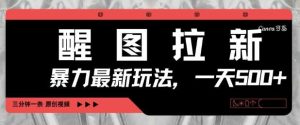 醒图拉新,暴力新玩法,光用手机三分钟制作一条视频,一天轻松5张-旺仔资源库