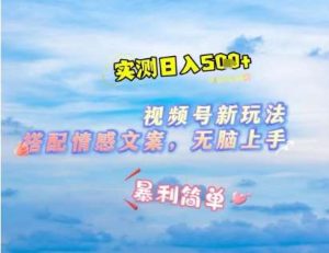 微信视频号最新玩法，表情包搭配情感文案，2分钟一条原创作品，简单好上手，轻松日入几张-旺仔资源库