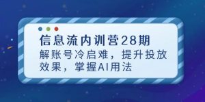 （14535期）信息流内训营28期，解账号冷启难，提升投放效果，掌握AI用法-旺仔资源库