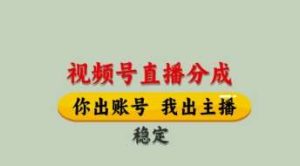 视频号直播分成，全程托管招募，单月轻松变现8k【揭秘】-旺仔资源库