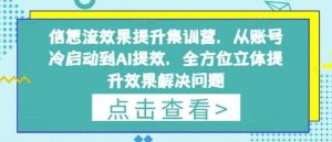 信息流效果提升集训营，从账号冷启动到AI提效，全方位立体提升效果解决问题-旺仔资源库