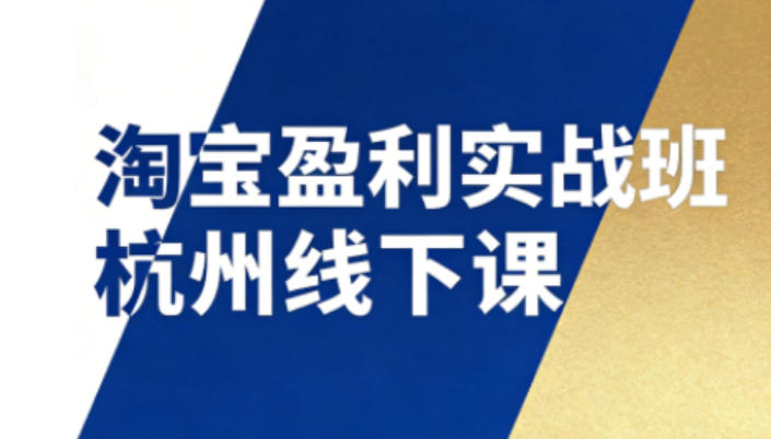 淘宝盈利实战班杭州线下课12月26-28日(音频+字幕),帮你掌握SOP流程+12门核心技术-旺仔资源库