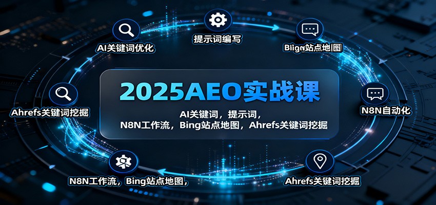 2025AEO实战课：AI关键词，提示词，N8N工作流，Bing站点地图，Ahrefs关键词挖掘-旺仔资源库
