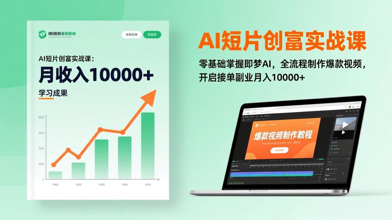 AI短片创富实战课：零基础掌握即梦AI，全流程制作爆款视频，开启接单副业月入10000+(更新-旺仔资源库