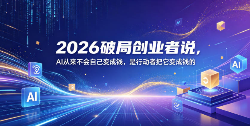 2026破局创业者说,AI从来不会自己变成钱,是行动者把它变成钱的【文档】-旺仔资源库
