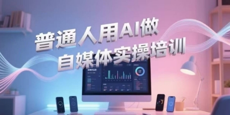 普通人用AI做自媒体实操培训，普通人一个人用ai做自媒体，视频制作、短视频引流、直播带货，轻松入门-旺仔资源库