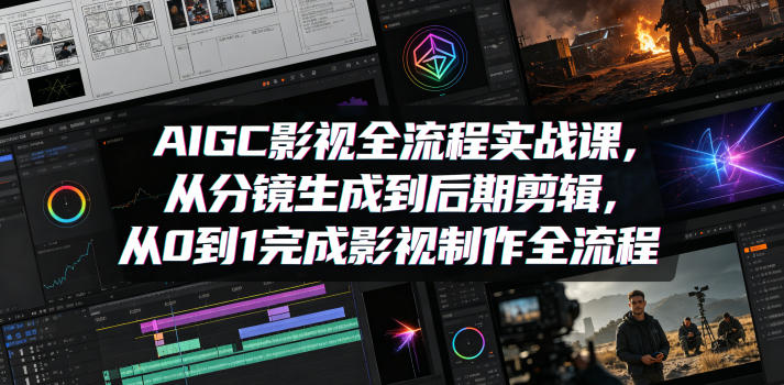 AIGC影视全流程实战课，从分镜生成到后期剪辑，从0到1完成影视制作全流程-旺仔资源库