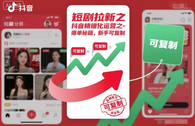 短剧拉新之抖音精细化运营之爆单秘籍，新手可复制-旺仔资源库