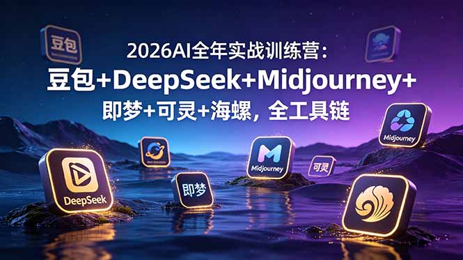 2026AI全年实战训练营：豆包+DeepSeek+Midjourney+即梦+可灵+海螺，全工具链-旺仔资源库