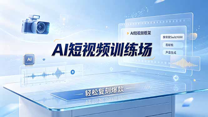 老陈AI短视频训练场:AI短视频框架+换背景SwitchXAI+首尾帧+声音生成,轻松复刻爆款-旺仔资源库