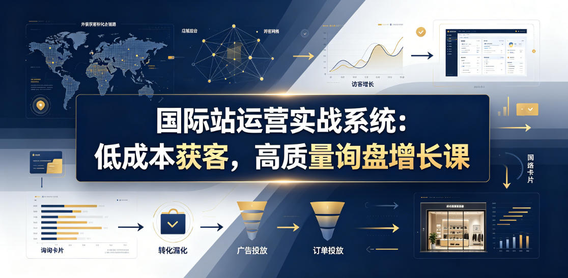 国际站运营实战系统:低成本获客,高质量询盘增长课(更新26年)-旺仔资源库