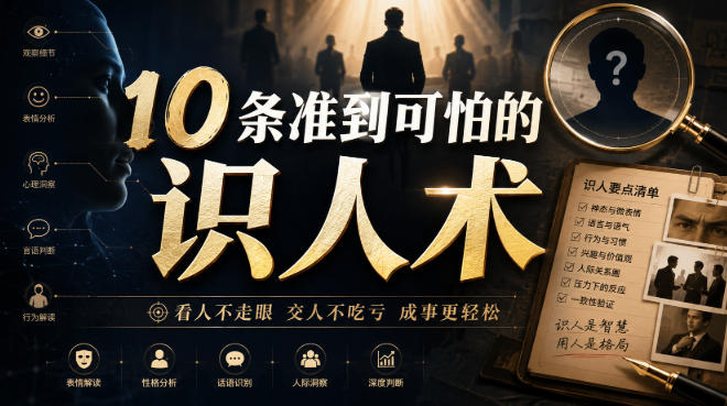 付费文章：10条准到可怕的识人术-旺仔资源库