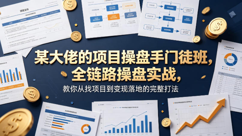 某大佬的项目操盘手门徒班，全链路操盘实战，教你从找项目到变现落地的完整打法-旺仔资源库