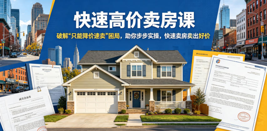 快速高价卖房课,破解“只能降价速卖”困局,助你步步实操,快速卖房卖出好价(更新2026)-旺仔资源库